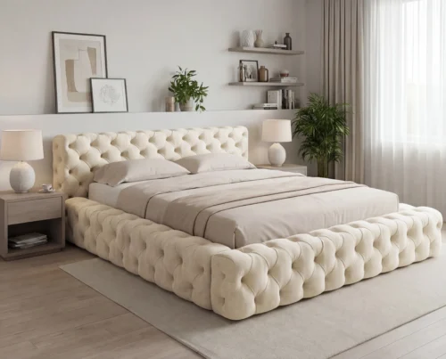 Łóżko tapicerowane z pojemnikiem i stelażem metalowym Winston 120x200 beżowy