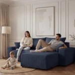 Naroznik-L-z-funkcja-spania-i-pojemnikiem-Cord-sztruks-granatowy