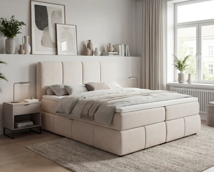 lozko-kontynentalne-z-dwoma-pojemnikami-na-posciel-i-materacem-Venice-bezowy