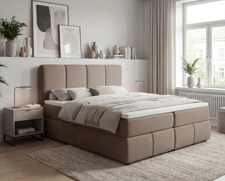 lozko-kontynentalne-z-dwoma-pojemnikami-na-posciel-i-materacem-Venice-brazowy