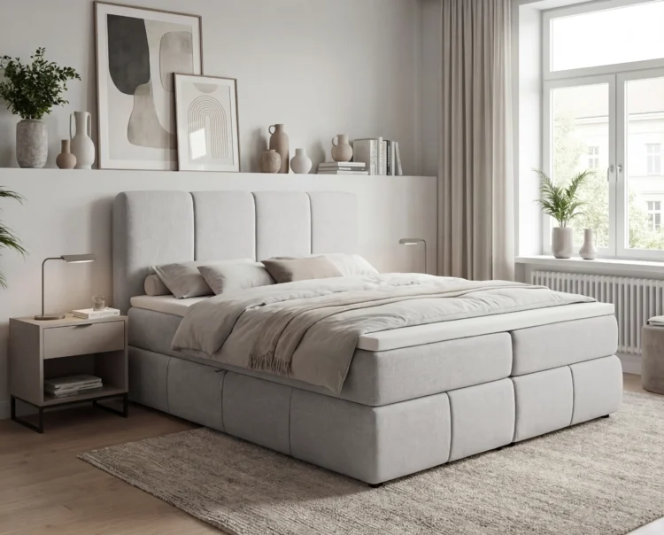 lozko-kontynentalne-z-dwoma-pojemnikami-na-posciel-i-materacem-Venice-jasnoszary