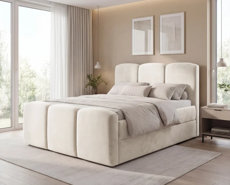 lozko-kontynentalne-z-pojemnikami-na-posciel-i-materacem-Cleo-kremowy