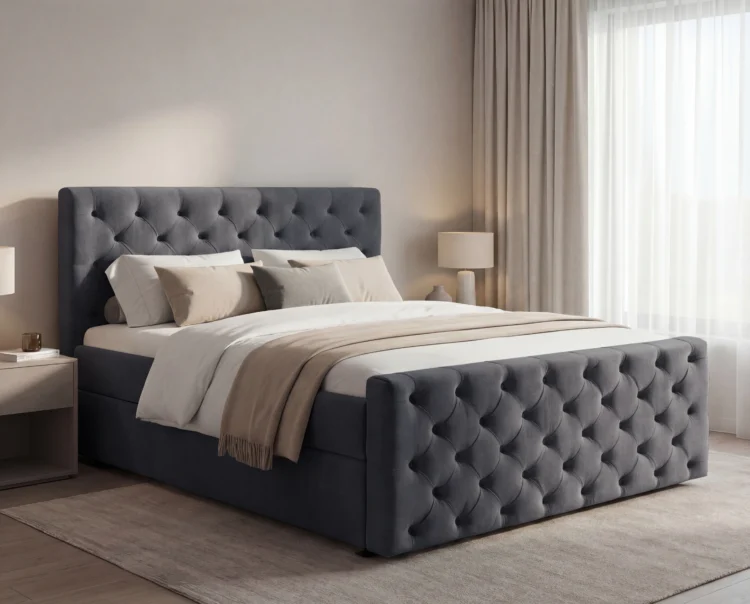 lozko-kontynentalne-z-pojemnikami-na-posciel-i-materacem-Manchester-pikowane-antracyt