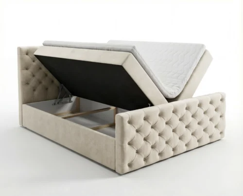 lozko-kontynentalne-z-pojemnikami-na-posciel-i-materacem-Manchester-pikowane-bezowy3