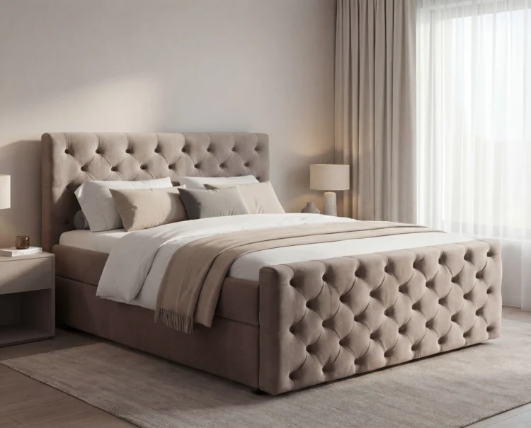 lozko-kontynentalne-z-pojemnikami-na-posciel-i-materacem-Manchester-pikowane-brazowy