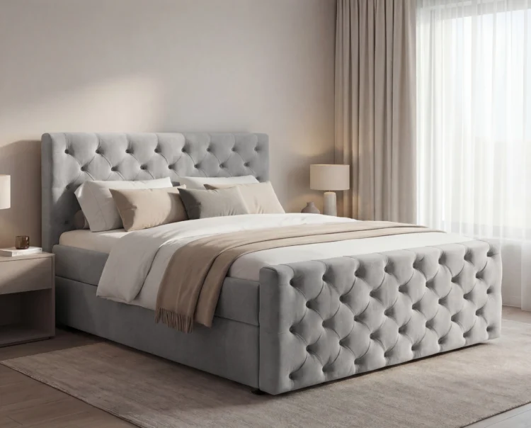 lozko-kontynentalne-z-pojemnikami-na-posciel-i-materacem-Manchester-pikowane-jasnoszary