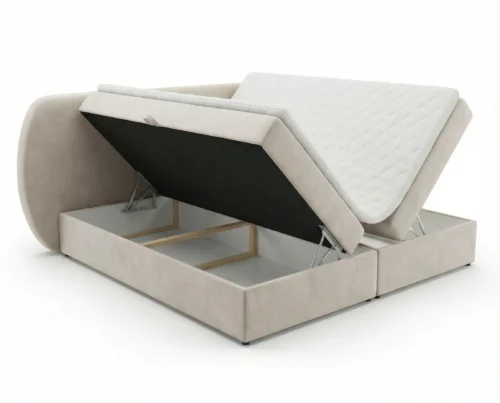 Lozko-kontynentalne-z-pojemnikiem-na-posciel-i-materacem-Bloom-bezowy