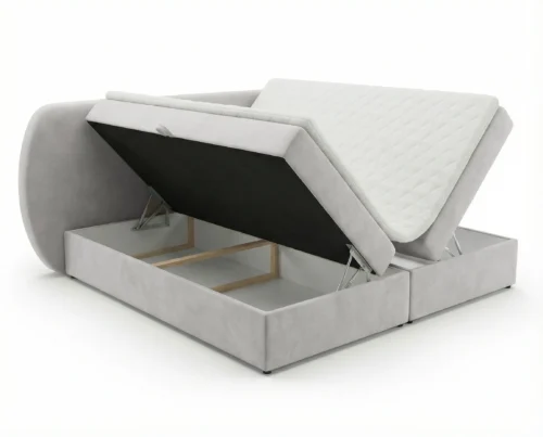 Lozko-kontynentalne-z-pojemnikiem-na-posciel-i-materacem-Bloom-jasnoszary