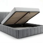 Lozko-tapicerowane-z-pojemnikiem-i-stelazem-metalowym-Porto-ciemnoszary1