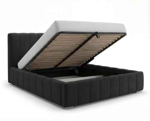 Lozko-tapicerowane-z-pojemnikiem-i-stelazem-metalowym-Porto-czarny1