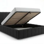 Lozko-tapicerowane-z-pojemnikiem-i-stelazem-metalowym-Porto-czarny1