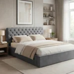 Lozko-tapicerowane-z-pojemnikiem-i-stelazem-pod-materac-pikowane-Apollo-ciemnoszary3