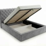 Lozko-tapicerowane-z-pojemnikiem-i-stelazem-pod-materac-pikowane-Apollo-ciemnoszary4