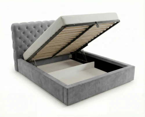 Lozko-tapicerowane-z-pojemnikiem-i-stelazem-pod-materac-pikowane-Apollo-ciemnoszary4