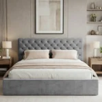 Lozko-tapicerowane-z-pojemnikiem-i-stelazem-pod-materac-pikowane-Apollo-ciemnoszary5