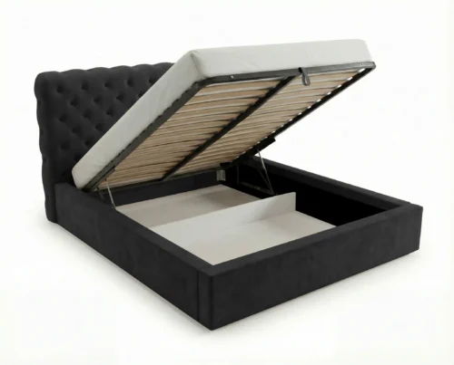 Lozko-tapicerowane-z-pojemnikiem-i-stelazem-pod-materac-pikowane-Apollo-czarny4