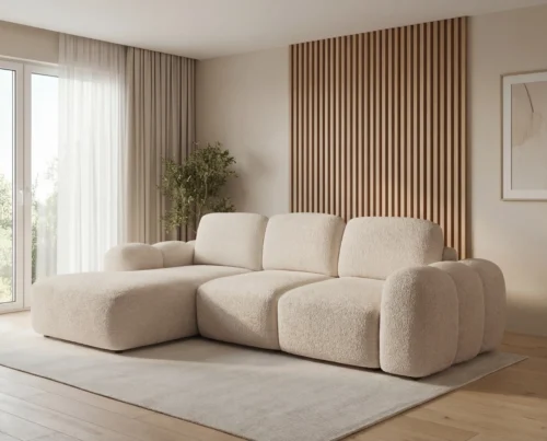 Narożnik L z funkcją spania i pojemnikiem Monte lewostronny beżowy