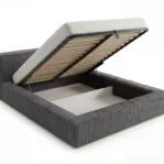 Lozko-tapicerowane-w-tkaninie-sztruks-z-pojemnikiem-i-stelazem-Leo-antracyt