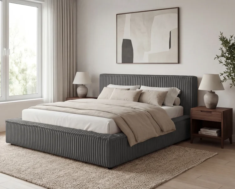 Lozko-tapicerowane-w-tkaninie-sztruks-z-pojemnikiem-i-stelazem-Leo-antracyt7