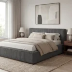 Lozko-tapicerowane-w-tkaninie-sztruks-z-pojemnikiem-i-stelazem-Leo-antracyt7