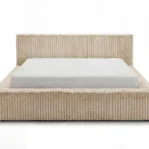 Lozko-tapicerowane-w-tkaninie-sztruks-z-pojemnikiem-i-stelazem-Leo-bezowy1