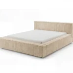 Lozko-tapicerowane-w-tkaninie-sztruks-z-pojemnikiem-i-stelazem-Leo-bezowy2