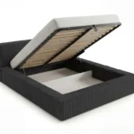 Lozko-tapicerowane-w-tkaninie-sztruks-z-pojemnikiem-i-stelazem-Leo-czarny