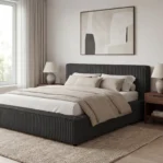 Lozko-tapicerowane-w-tkaninie-sztruks-z-pojemnikiem-i-stelazem-Leo-czarny7