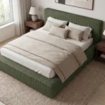 Lozko-tapicerowane-w-tkaninie-sztruks-z-pojemnikiem-i-stelazem-Leo-zielony6