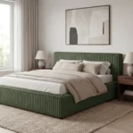 Lozko-tapicerowane-w-tkaninie-sztruks-z-pojemnikiem-i-stelazem-Leo-zielony7