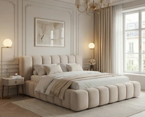 Łóżko tapicerowane z pojemnikiem na pościel Bergamo 120x200 beżowy